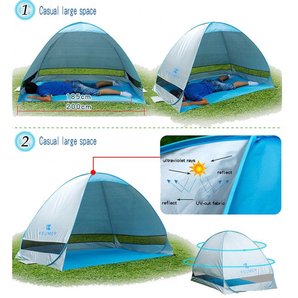 Cheap Goat Tents Beach tents outdoor camping shelter UV protective automatic opening tent shade ultralight pop up tent for outdoor party fishing Tents 